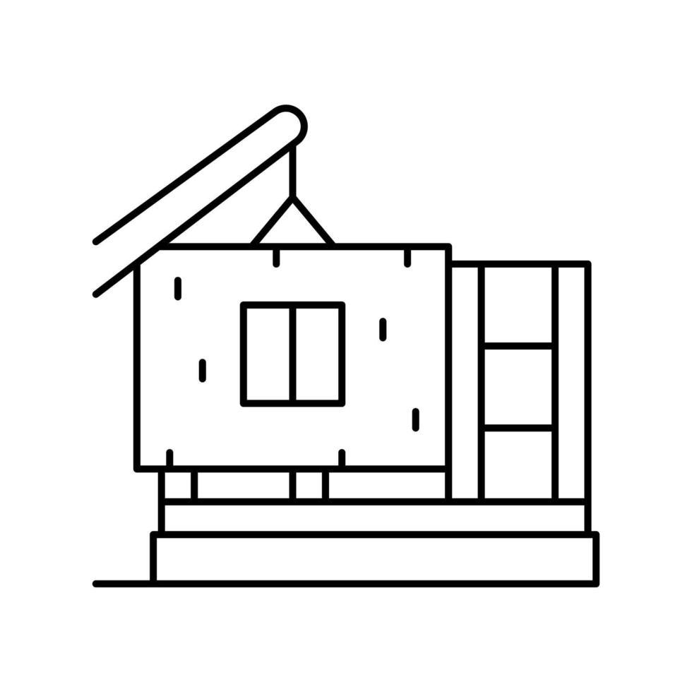 klaar muur voor het bouwen van huis lijn pictogram vectorillustratie vector