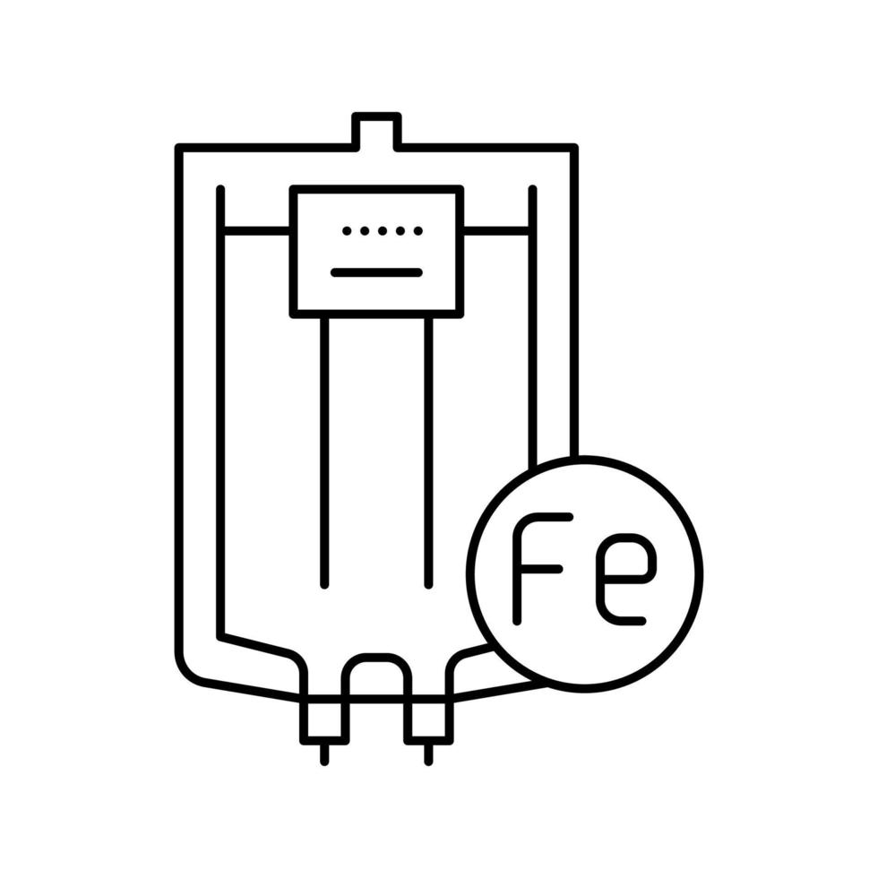 ijzer gegeven via een intraveneuze lijn pictogram vectorillustratie vector