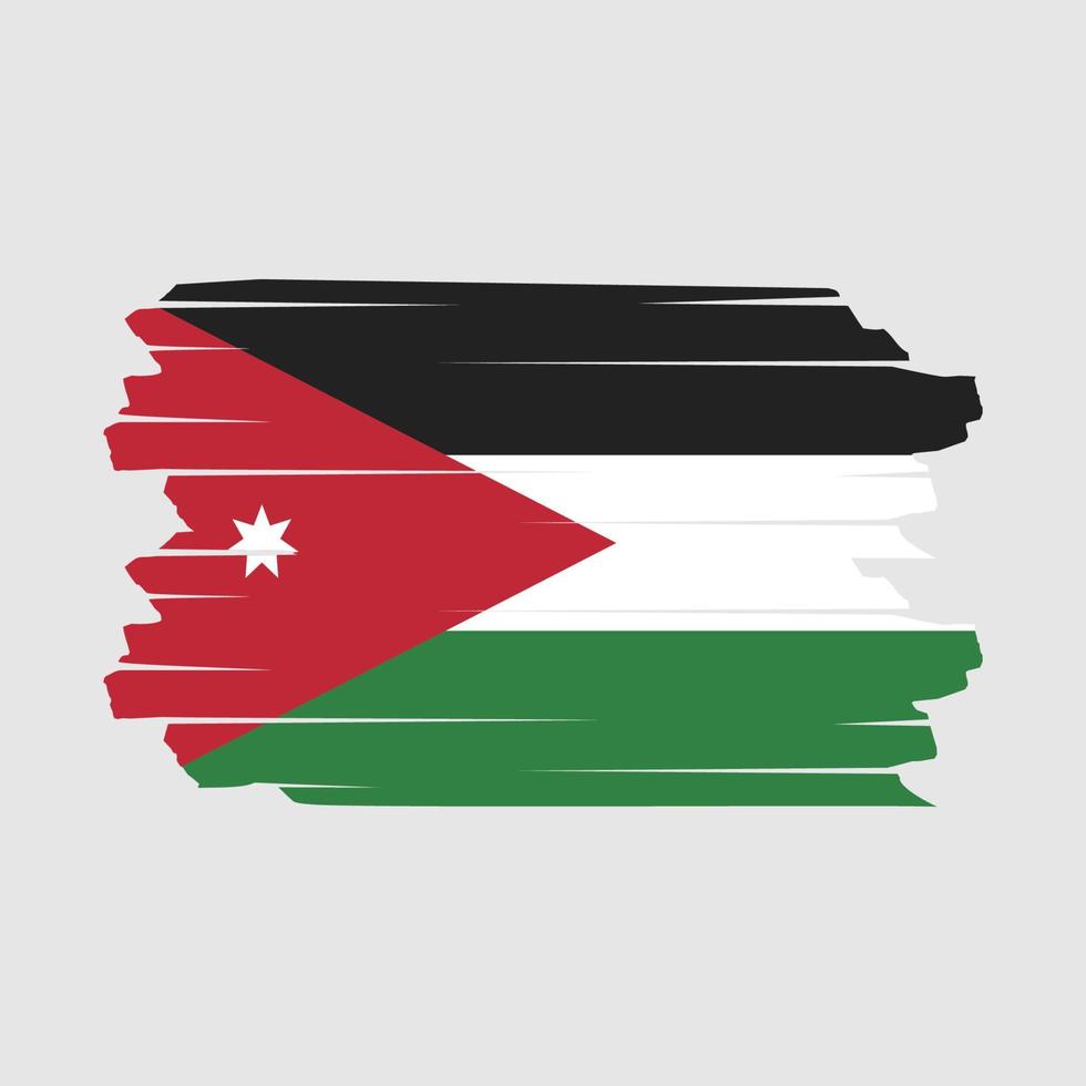 Jordanië vlag borstel vector