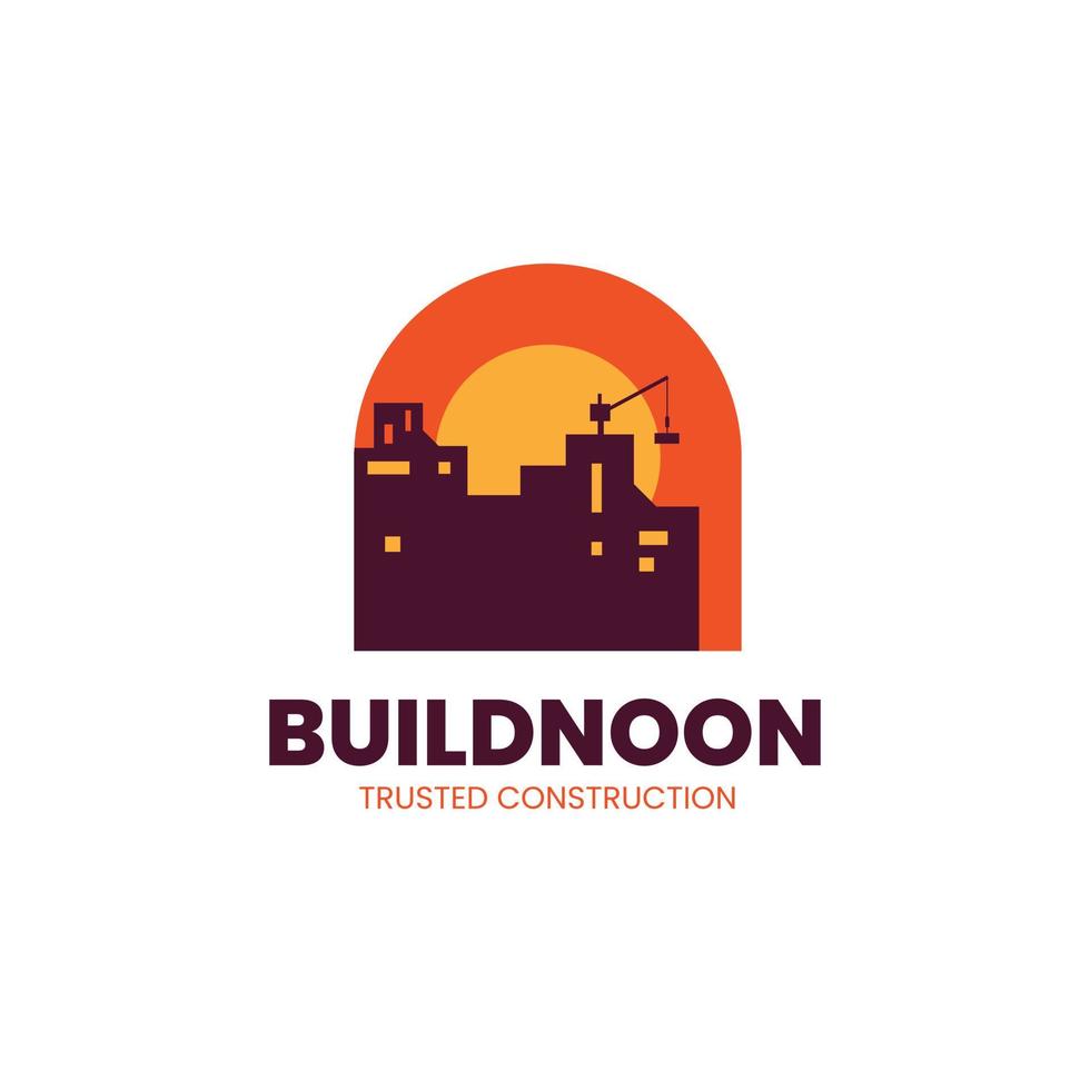 vlak ontwerp bouw bedrijf logo sjabloon vector
