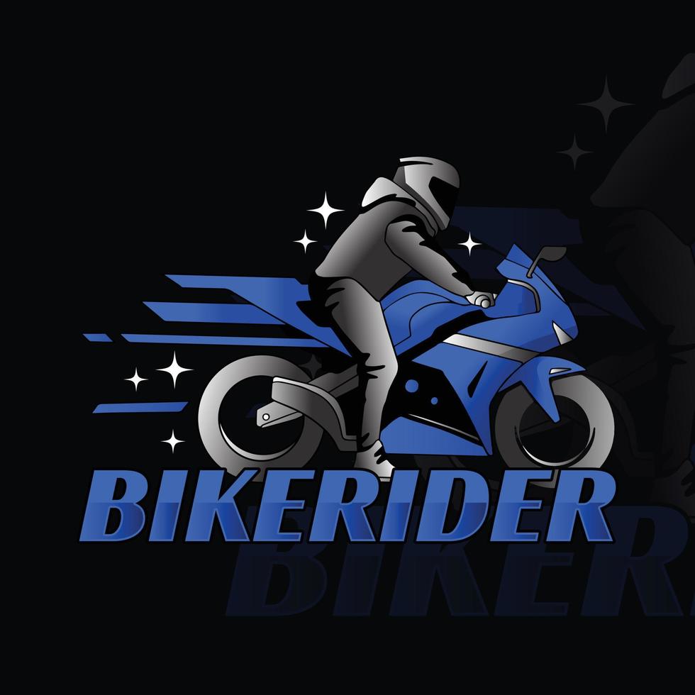hand- getrokken modern fietser logo ontwerp vector