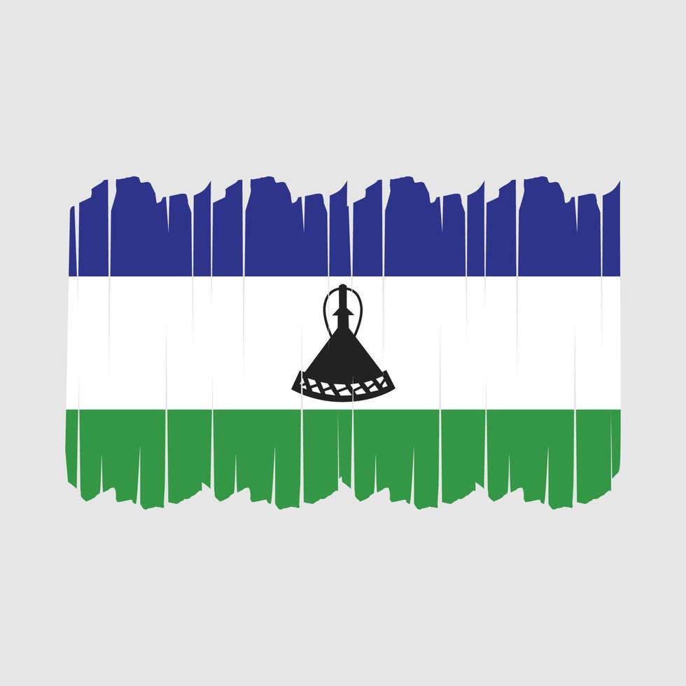 vlag van lesotho penseelstreken vector