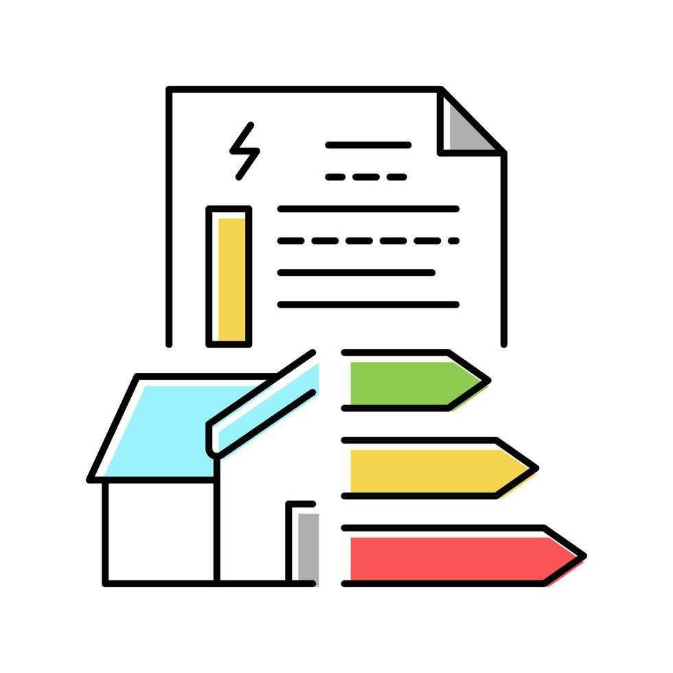 energieprestatiecertificaat kleur pictogram vectorillustratie vector