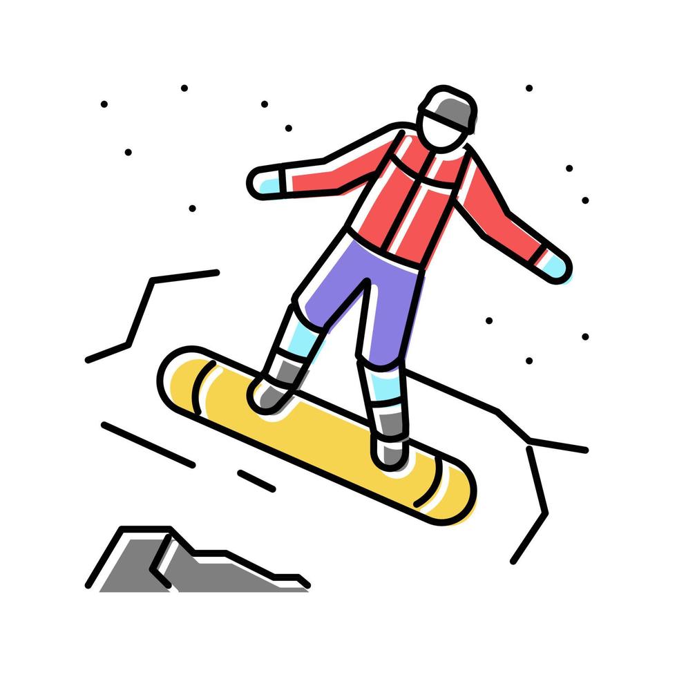 snowboarden extreme sport kleur pictogram vectorillustratie vector