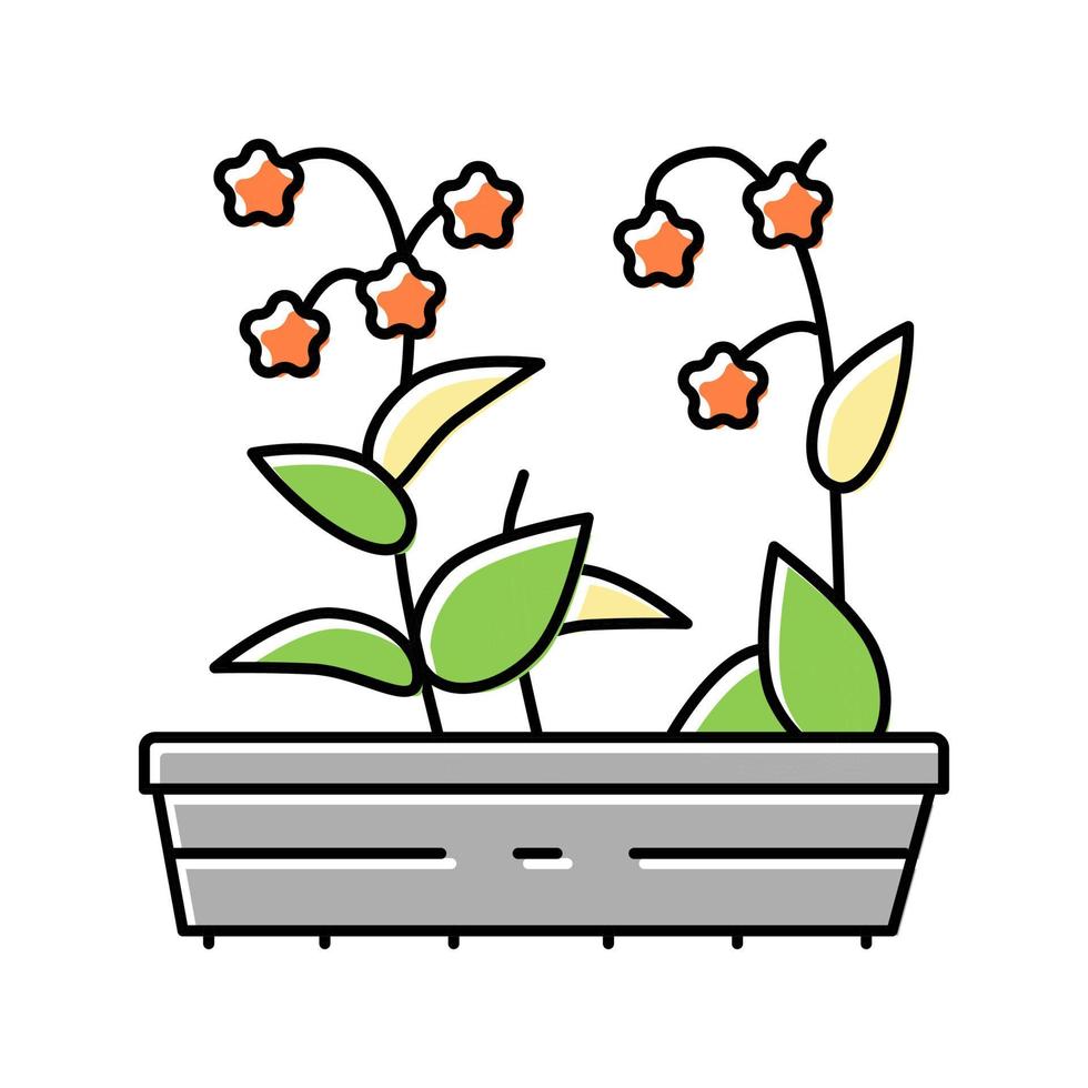 bloemen tuinieren kleur pictogram vectorillustratie vector