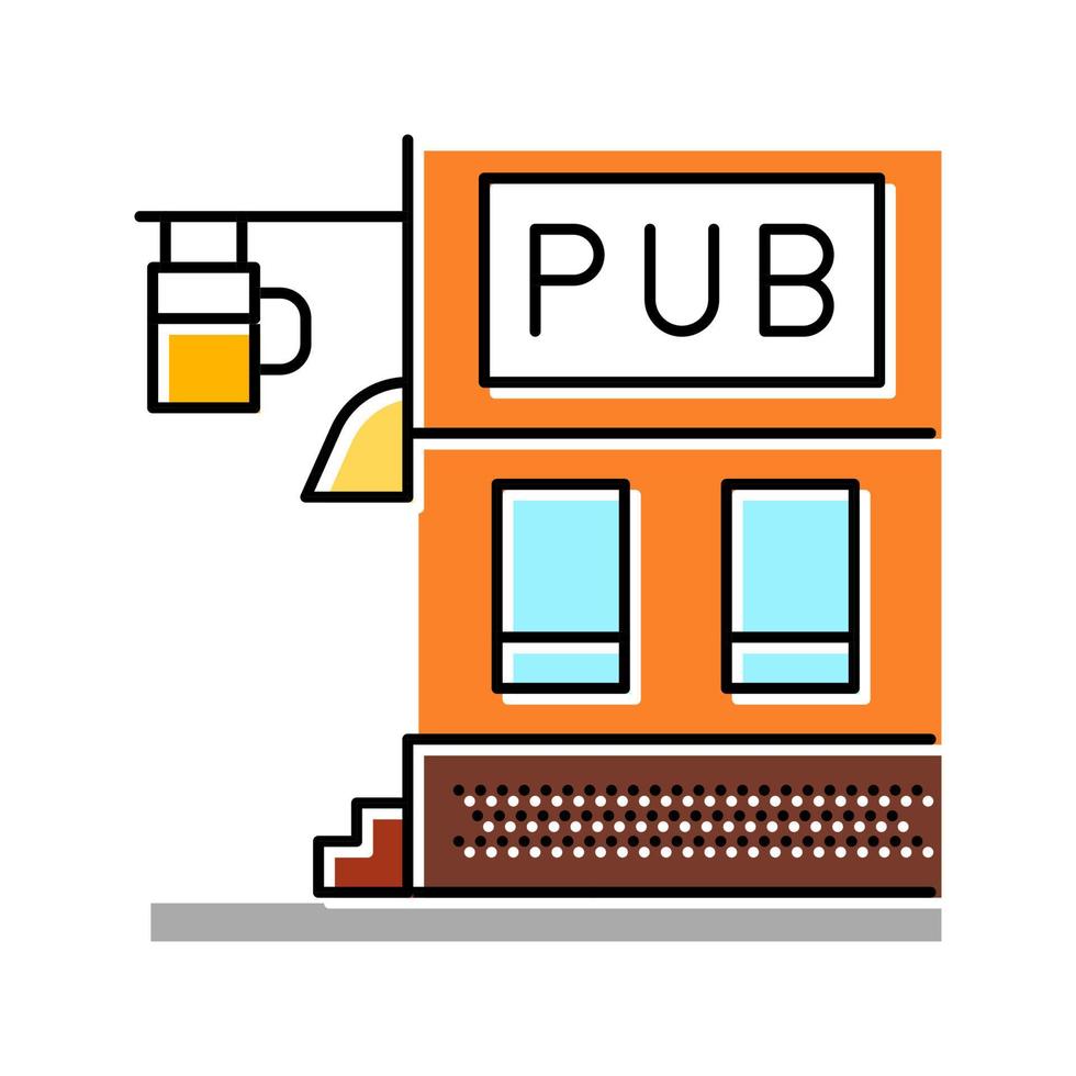 kroeg bier drinken kleur icoon vector illustratie