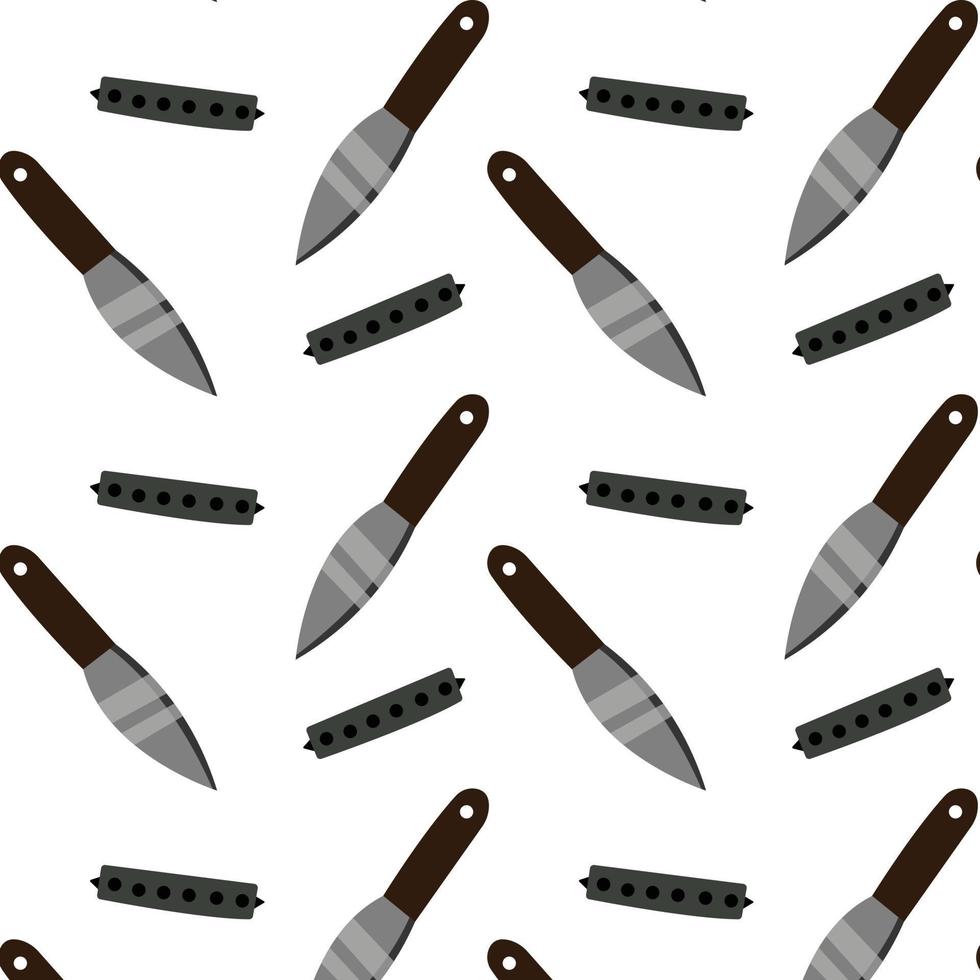 naadloos patroon met messen in goth stijl. keukengerei punk- illustratie. vector