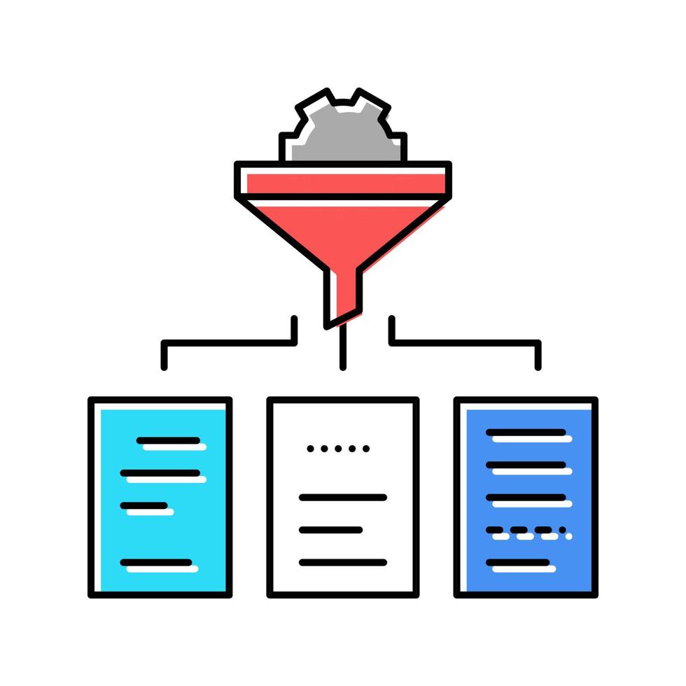 filtratie neuraal netwerk kleur pictogram vectorillustratie vector