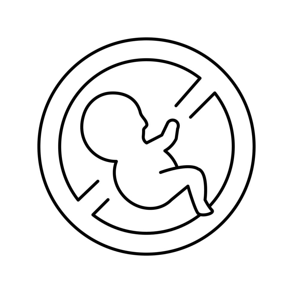 abortus medische procedure lijn pictogram vectorillustratie vector