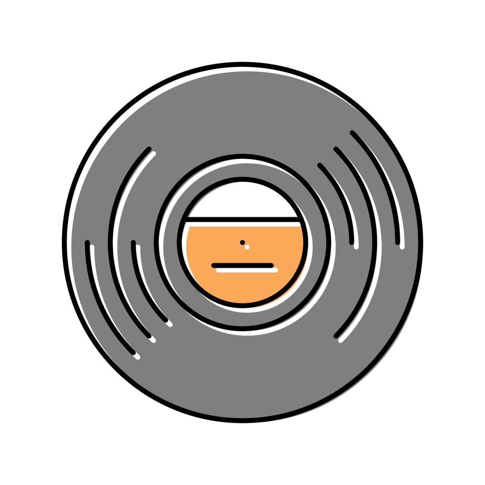 vinyl accessoire voor het luisteren van muziek kleur pictogram vectorillustratie vector