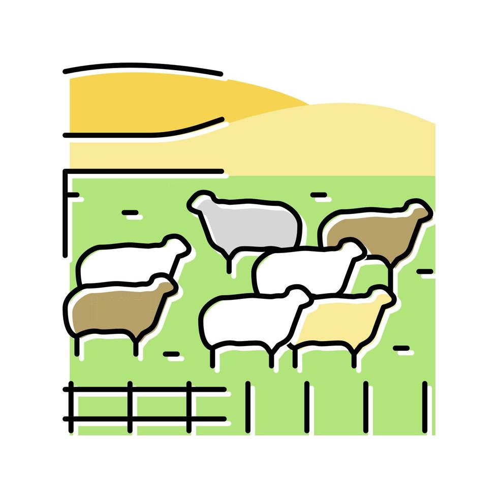 weide schapen kleur pictogram vectorillustratie vector
