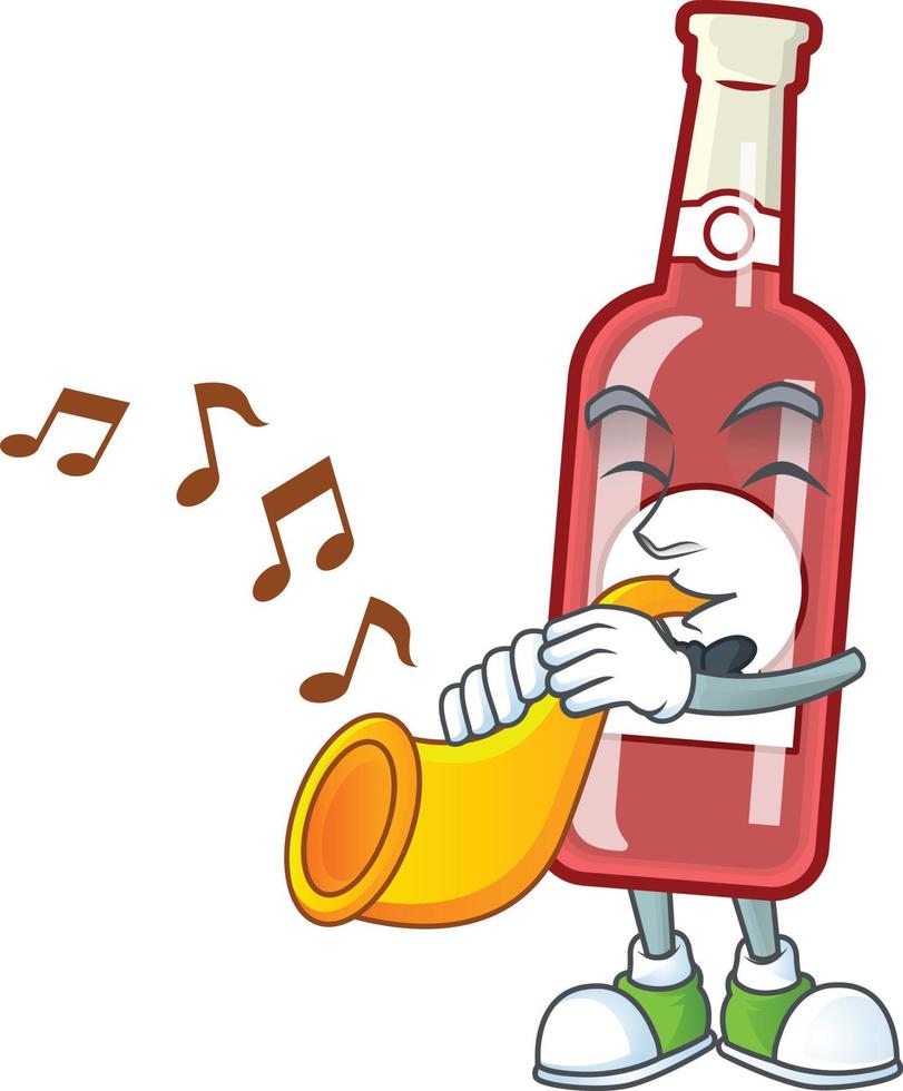 schattig Champagne rood fles tekenfilm vector