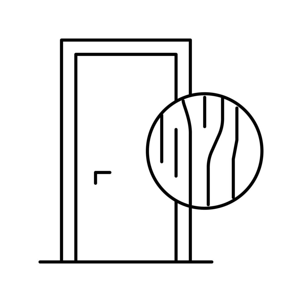 houten deur lijn pictogram vectorillustratie vector