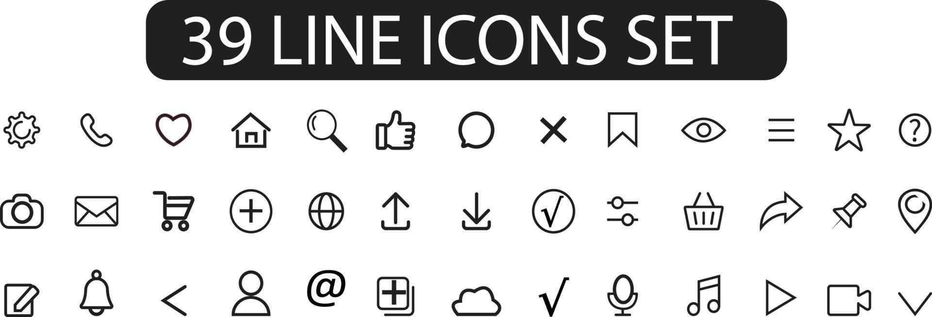 lijn iconen set vector