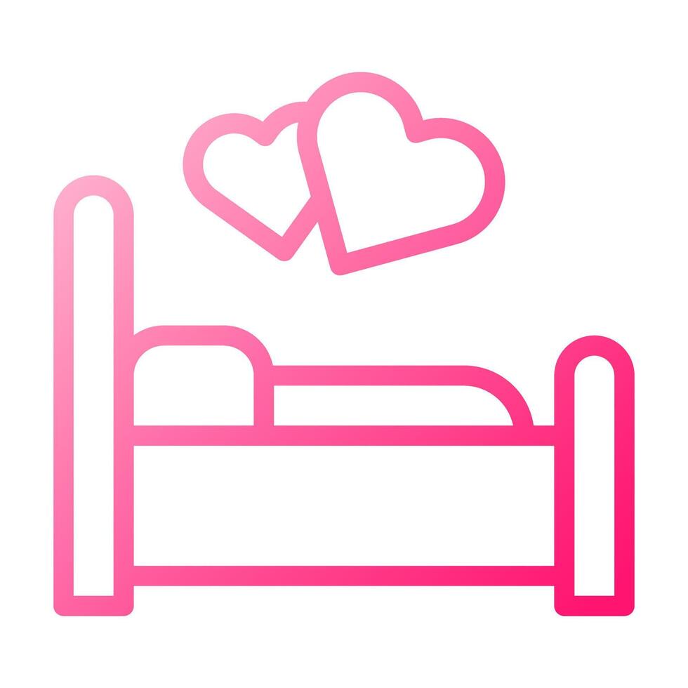 bed icoon helling rood stijl Valentijn illustratie vector element en symbool perfect.