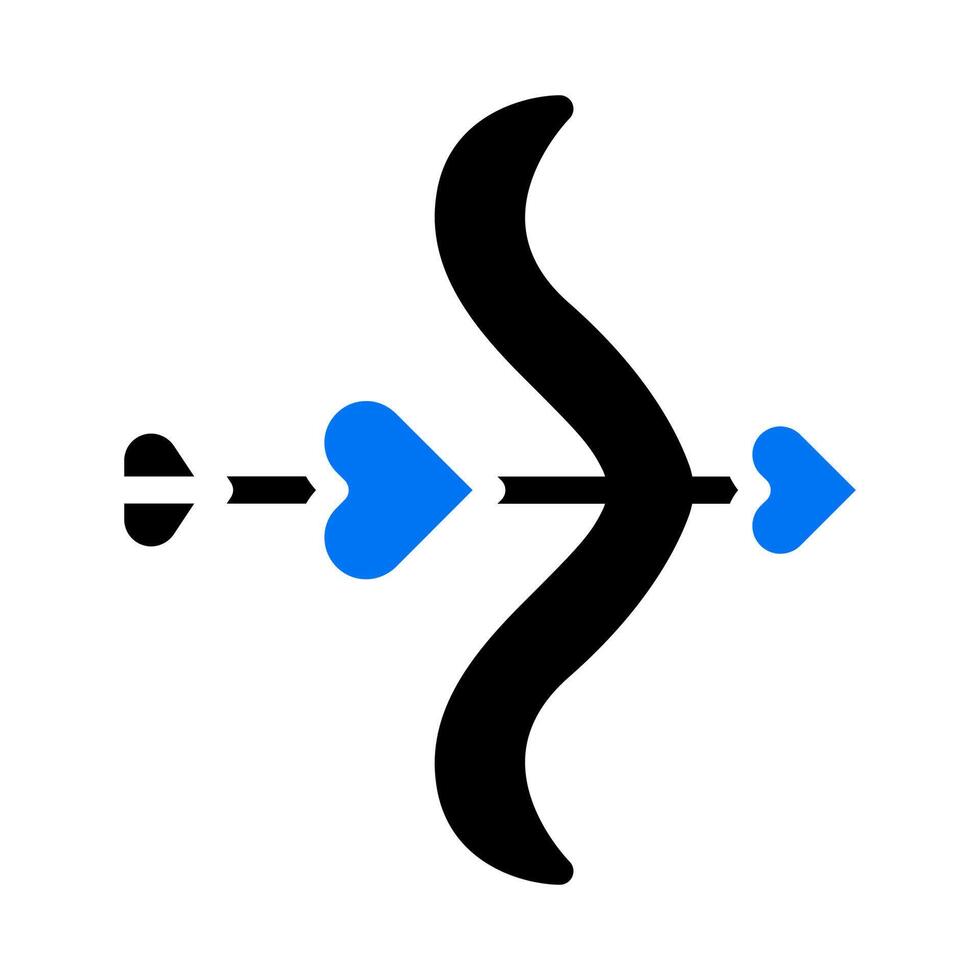 pijl icoon solide blauw zwart stijl Valentijn illustratie vector element en symbool perfect.