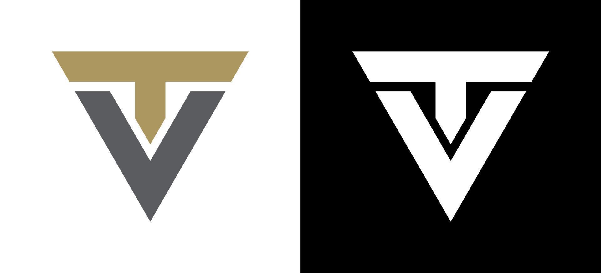 eerste brief TV logo ontwerp vector