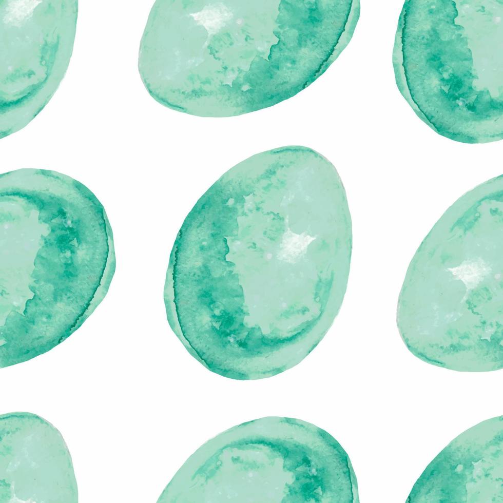 naadloos patroon groen waterverf ei, gelukkig Pasen vector