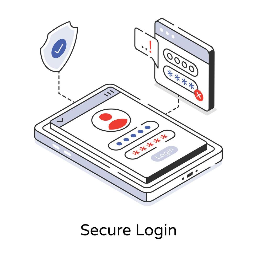 trendy veilige login vector