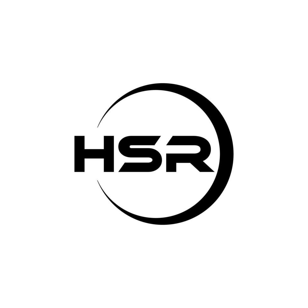 hsr brief logo ontwerp in illustratie. vector logo, schoonschrift ontwerpen voor logo, poster, uitnodiging, enz.