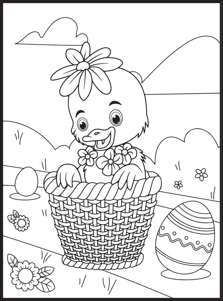 gelukkig Pasen kleur Pagina's voor kinderen vector