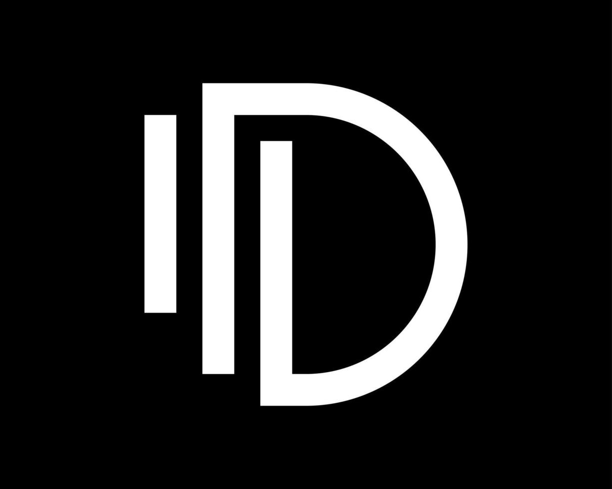 brief d initialen lijnen gemakkelijk minimaal minimalistische modern monogram vector logo ontwerp