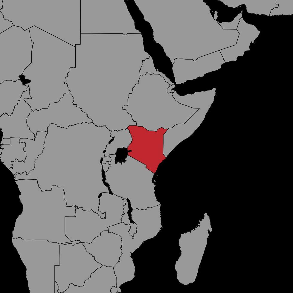 speldkaart met de vlag van Kenia op wereldkaart. vectorillustratie. vector