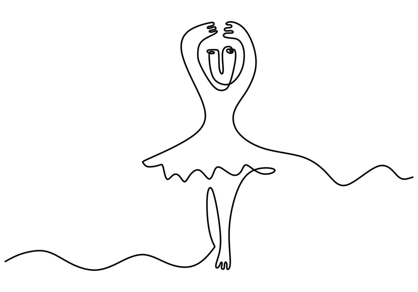 een lijn van ballerina geïsoleerd Aan wit achtergrond. vector