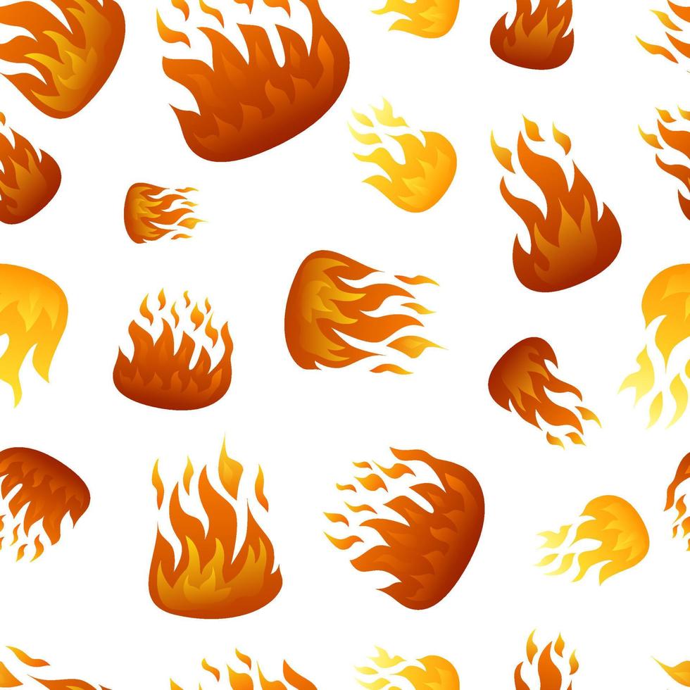 naadloos patroon met brand vlam Aan wit achtergrond. vector illustratie.