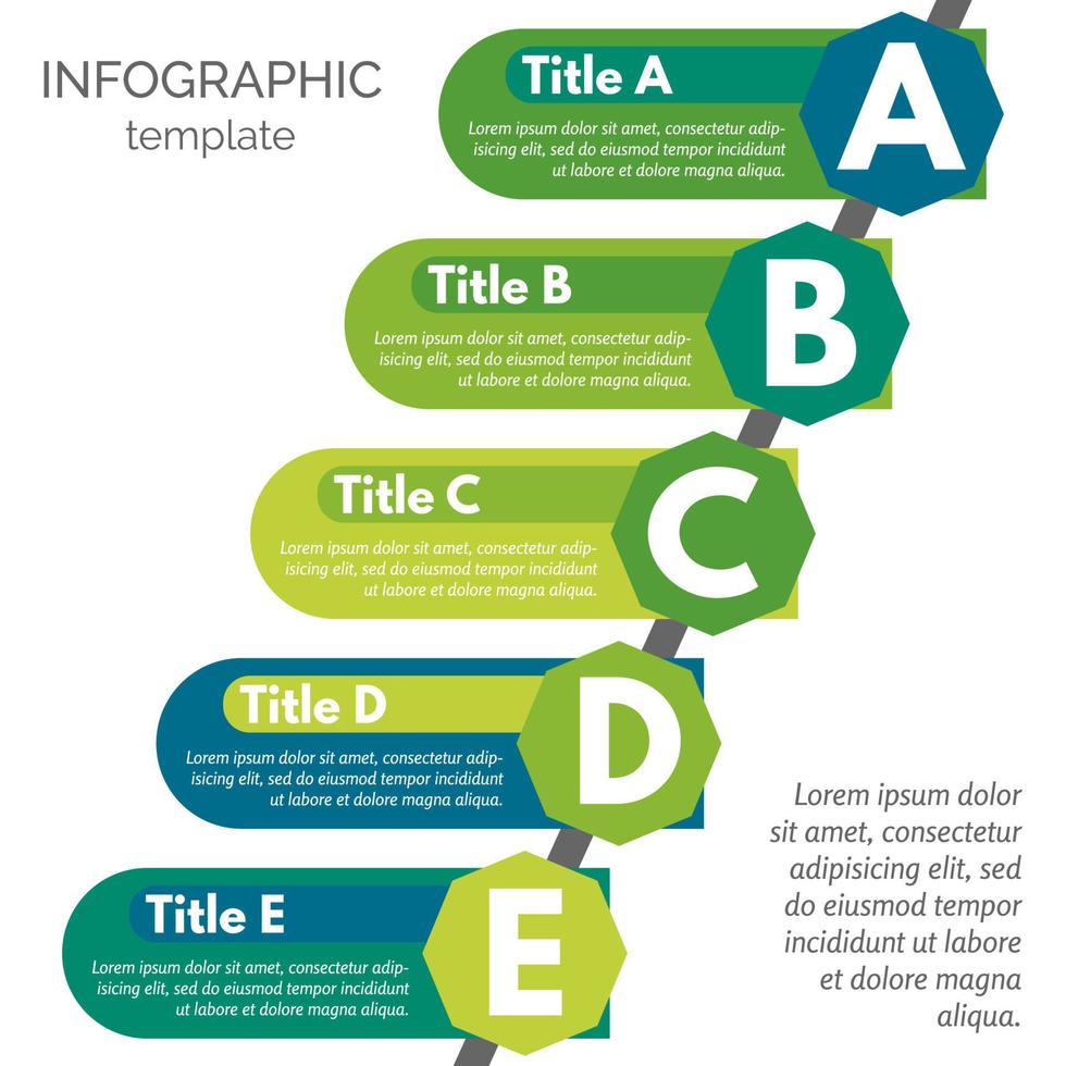 vijf stappen infographic ontwerp elementen. stap door stap infographic ontwerp sjabloon. vector illustratie