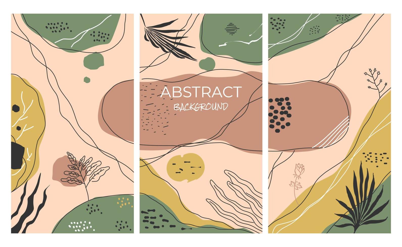 abstract achtergrond met biologisch vormen en hand- getrokken lijnen in pastel kleuren. modern ontwerp sjabloon met ruimte voor tekst vector