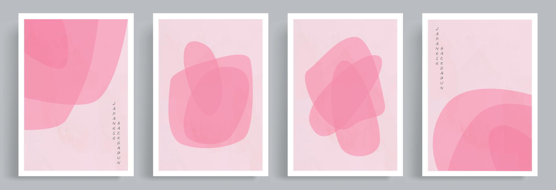 abstract roze vorm muur kunsten vector. Japans oosters en boho stijl kunsten met patroon. geschikt voor afdrukken, brochure, canvas afdrukken, poster, huis decor, omslag, sociaal media sjabloon en behang. vector