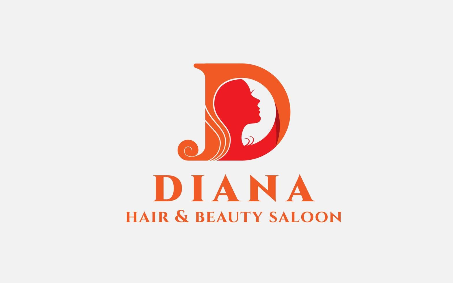 logotype brief d met Dames in grijs geïsoleerd zwart achtergrond silhouet binnen, bruikbaar logo voor schoonheid salon, spa, vrouw, winkel vector