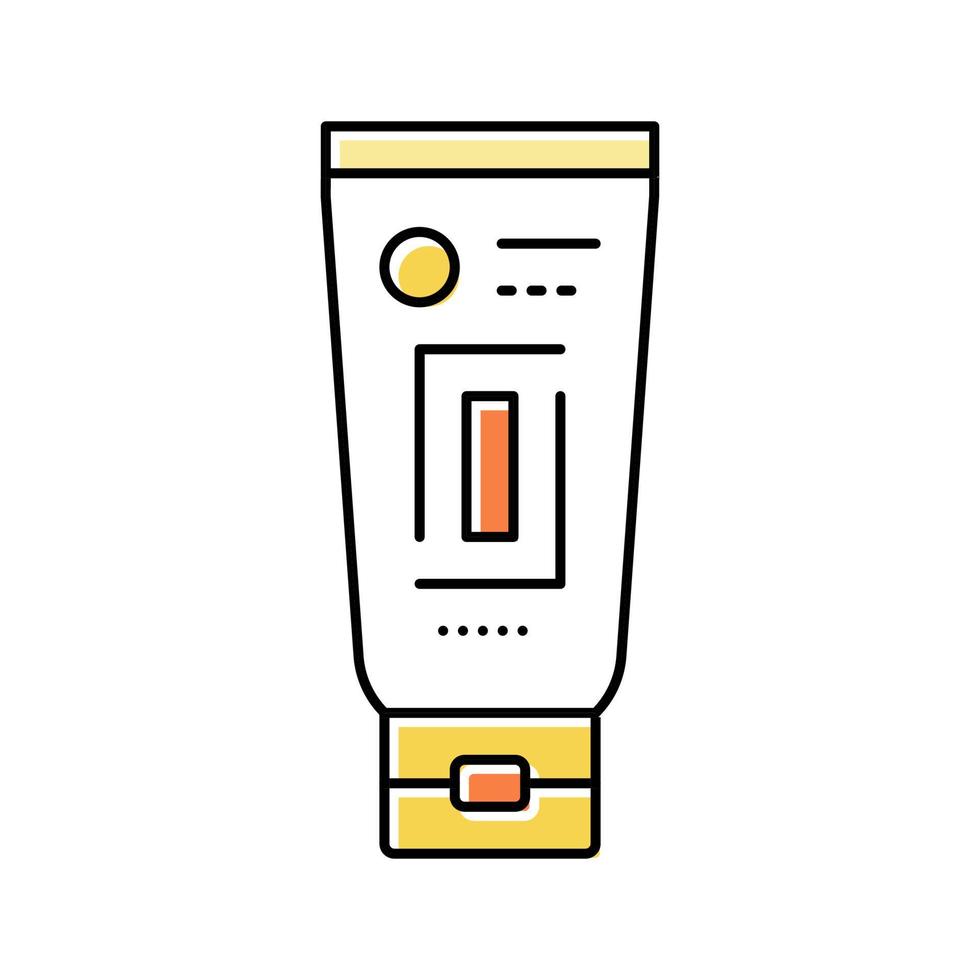 zonnebrandcrème voor gezichtskleur pictogram vectorillustratie vector