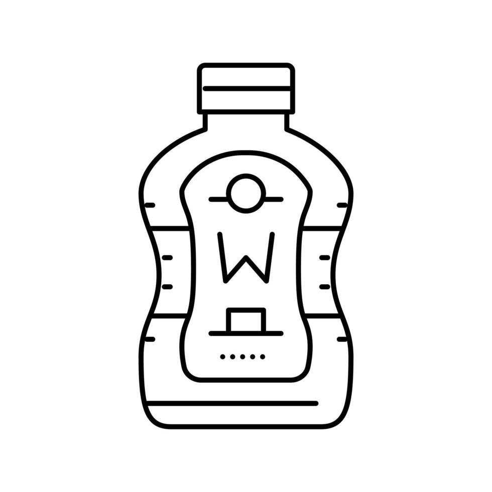 wasabi fles saus voedsel lijn icoon vector illustratie