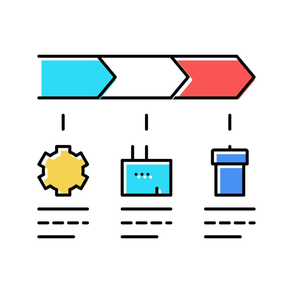 stadia van lineaire economie kleur pictogram vectorillustratie vector