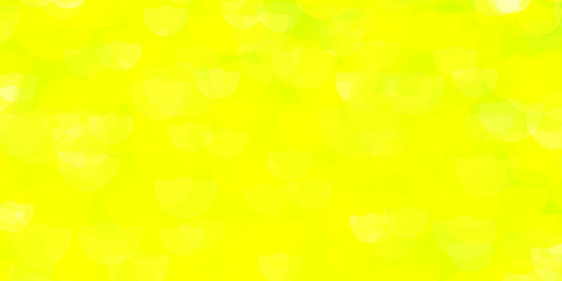 lichtgroen, geel vectormalplaatje met cirkels. vector