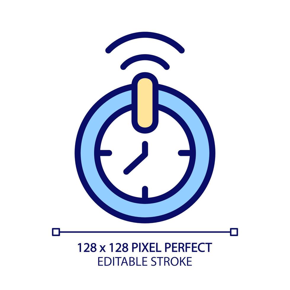 automatisch shut uit timer pixel perfect rgb kleur icoon. countdown huis apparaat. apparaten controle. internet van dingen. geïsoleerd vector illustratie. gemakkelijk gevulde lijn tekening. bewerkbare beroerte