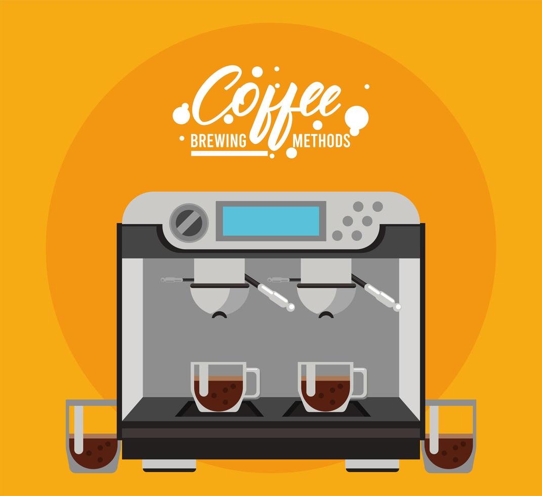 espresso machine koffie zetten methode vector