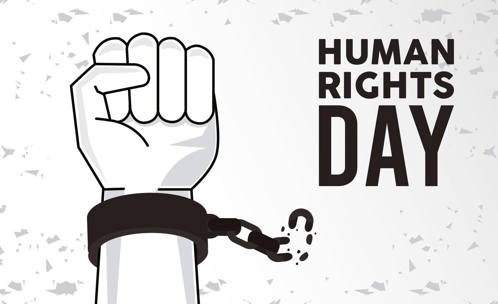 mensenrechten dag poster met handboeien breken vector