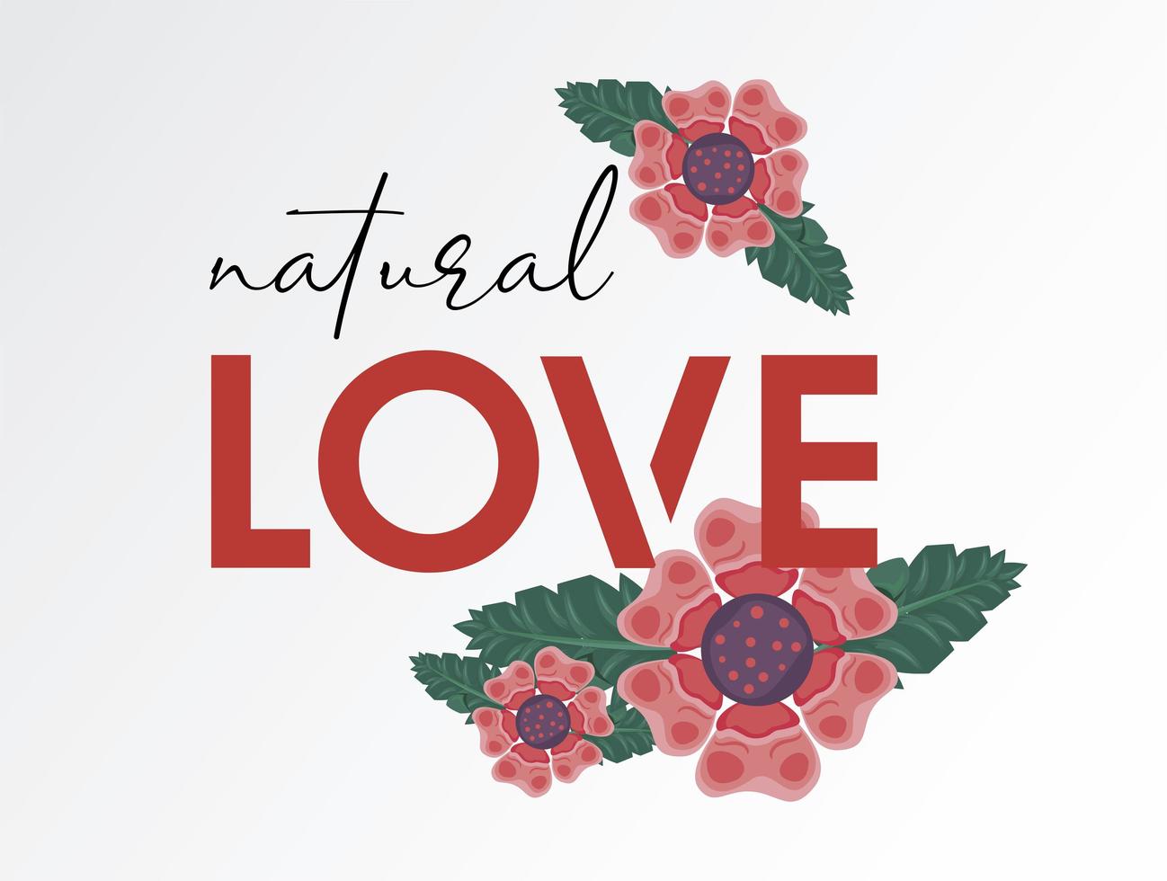 bloemenframe poster met citaat van natuurlijke liefde vector
