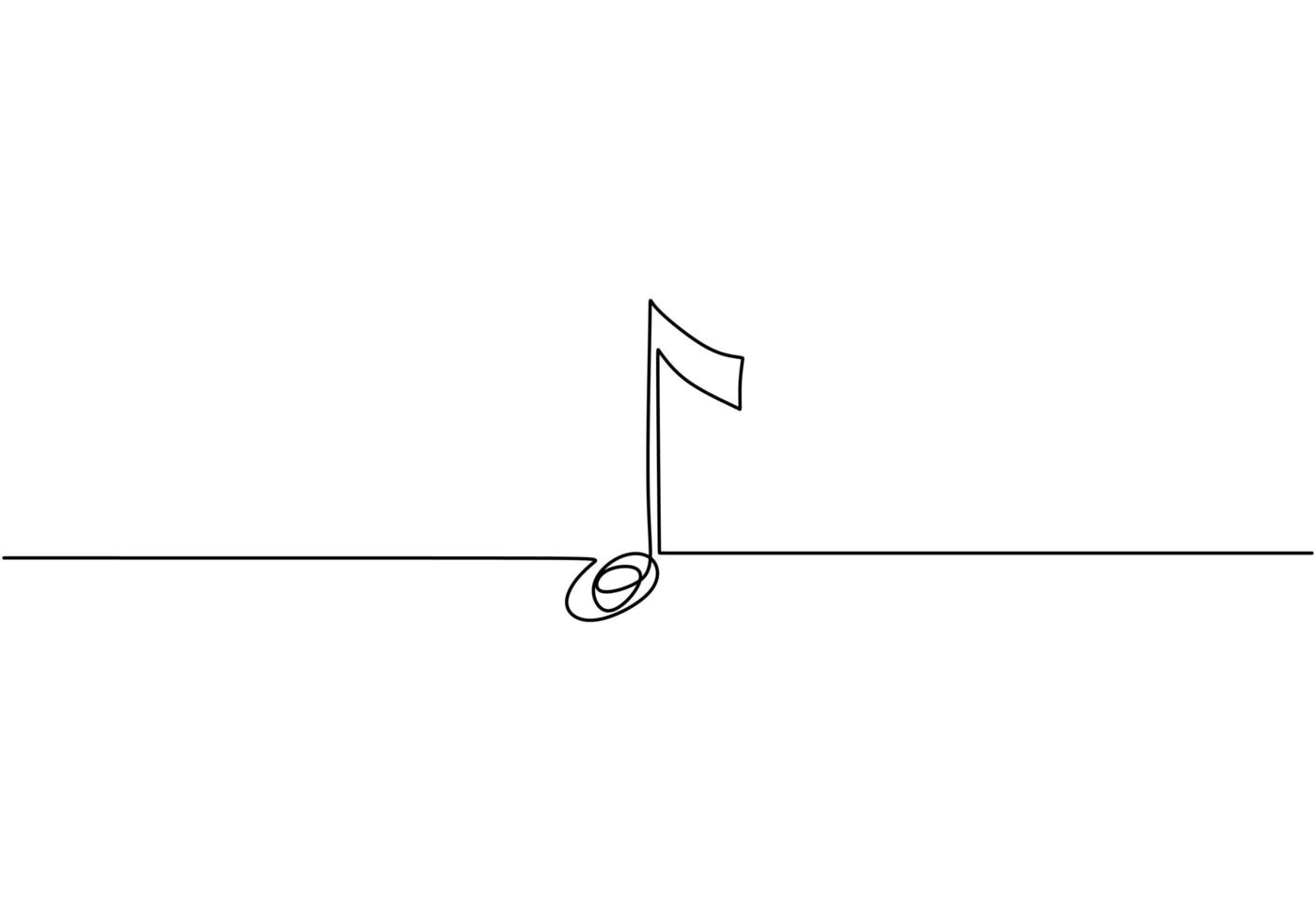 continu een lijntekening. muziek symbool vectorillustratie. minimalisme stijl geïsoleerd op een witte achtergrond. vector