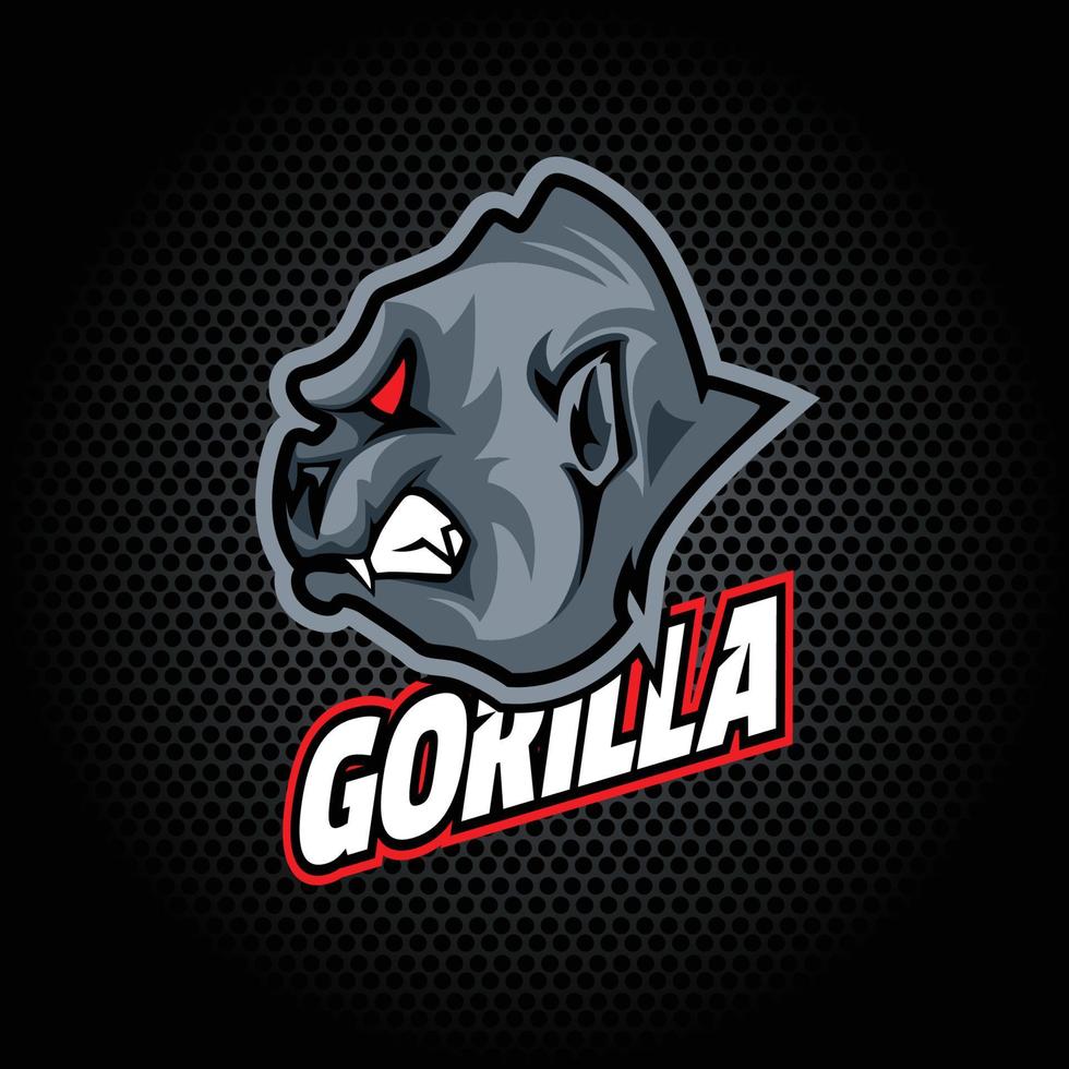 gorilla hoofd van kant. kan worden gebruikt voor club of team logo. vector grafisch.