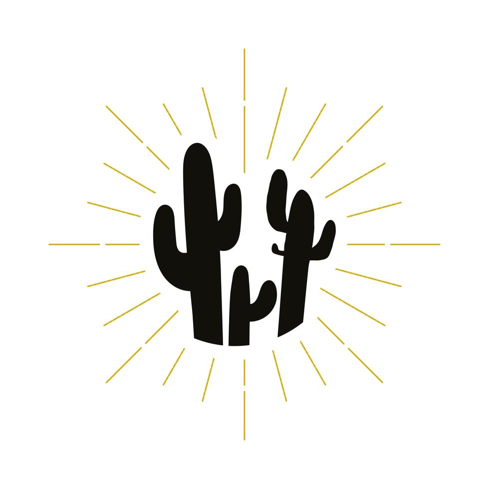 retro cactus silhouet logo vector