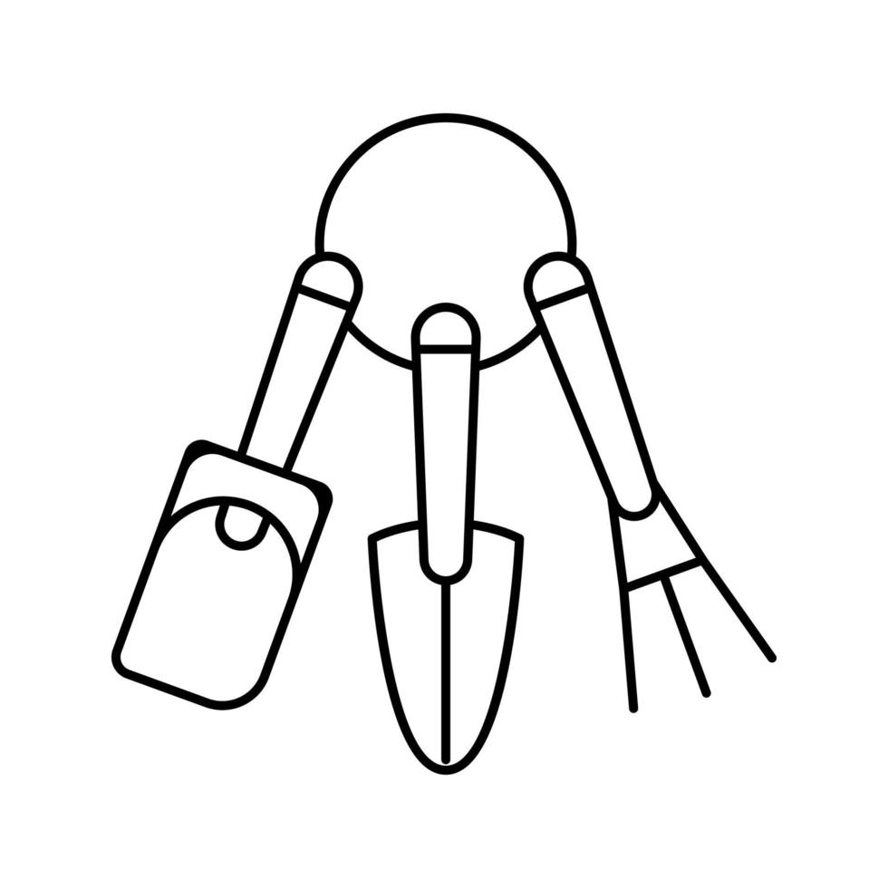 instrument voor zorg kamerplant lijn pictogram vectorillustratie vector