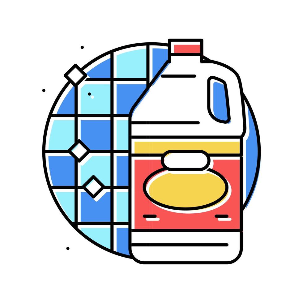 tegel schoonmaakster wasmiddel kleur icoon vector illustratie