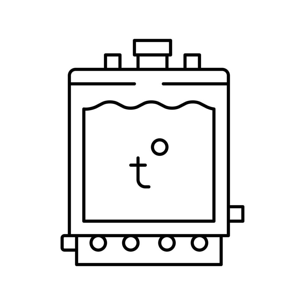 verwarmingstank voor het bereiden van kaas lijn pictogram vectorillustratie vector