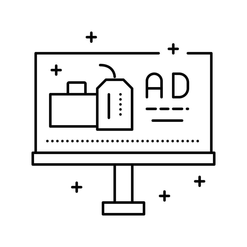 offline adverteren lijn pictogram vectorillustratie vector