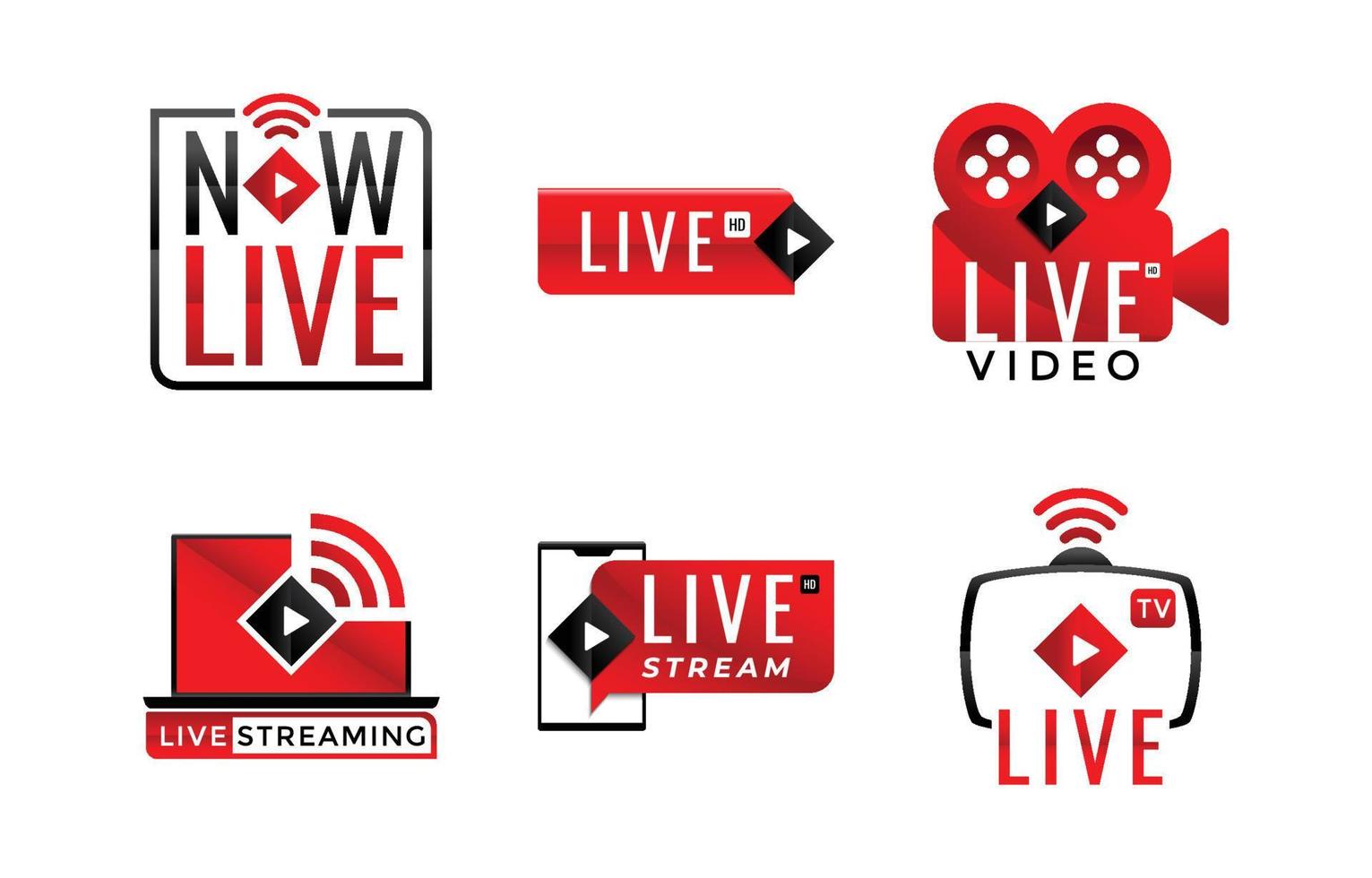 leven stroom video logo insigne reeks vector