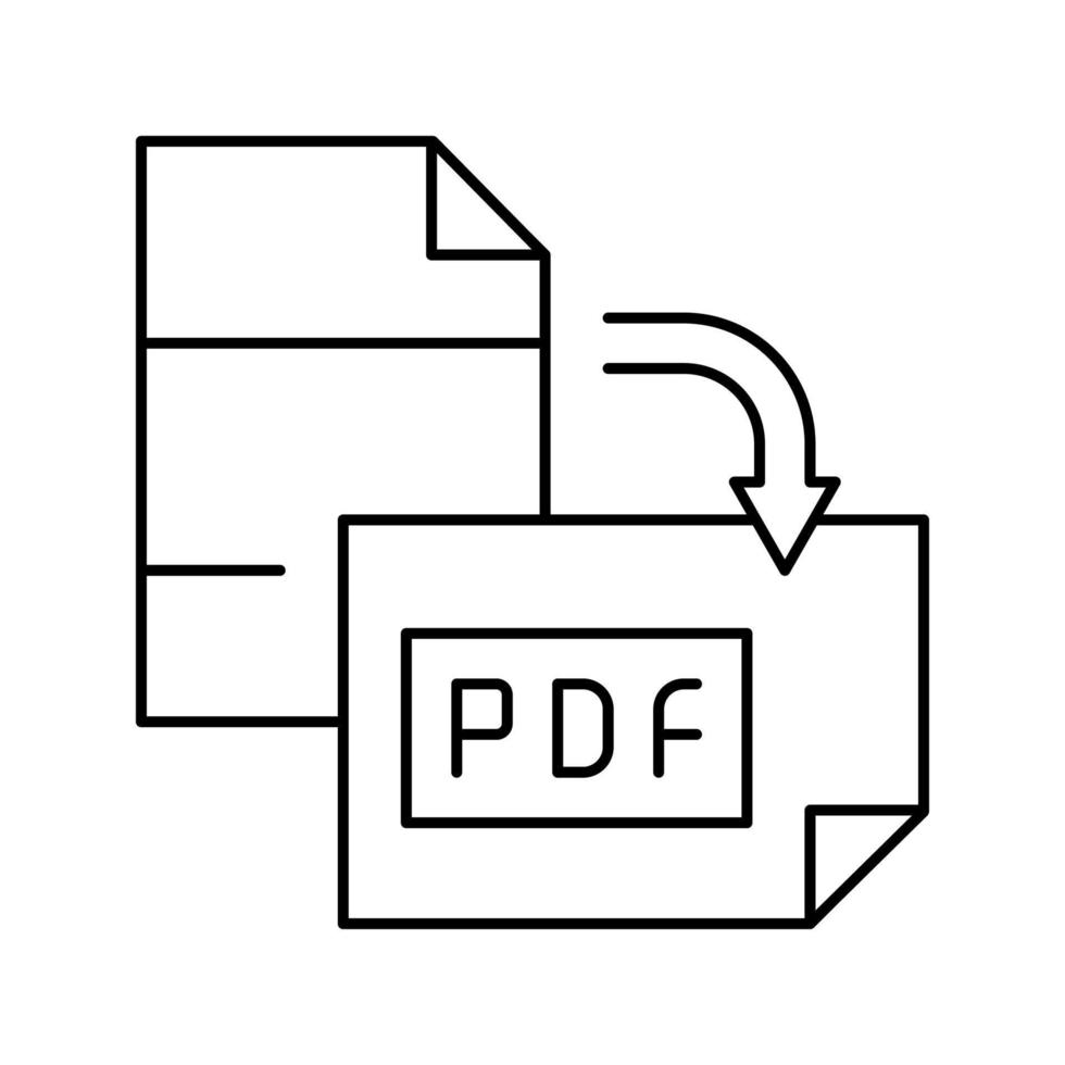 oriëntatie pdf-bestand lijn pictogram vectorillustratie vector